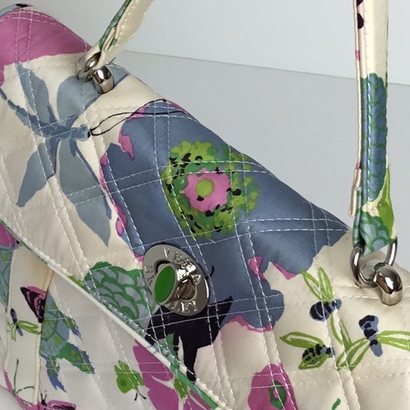 Vera Bradley Handbag Limited Edition Spring Butterfly Floral Nicole Sateen - Picture 2 of 8